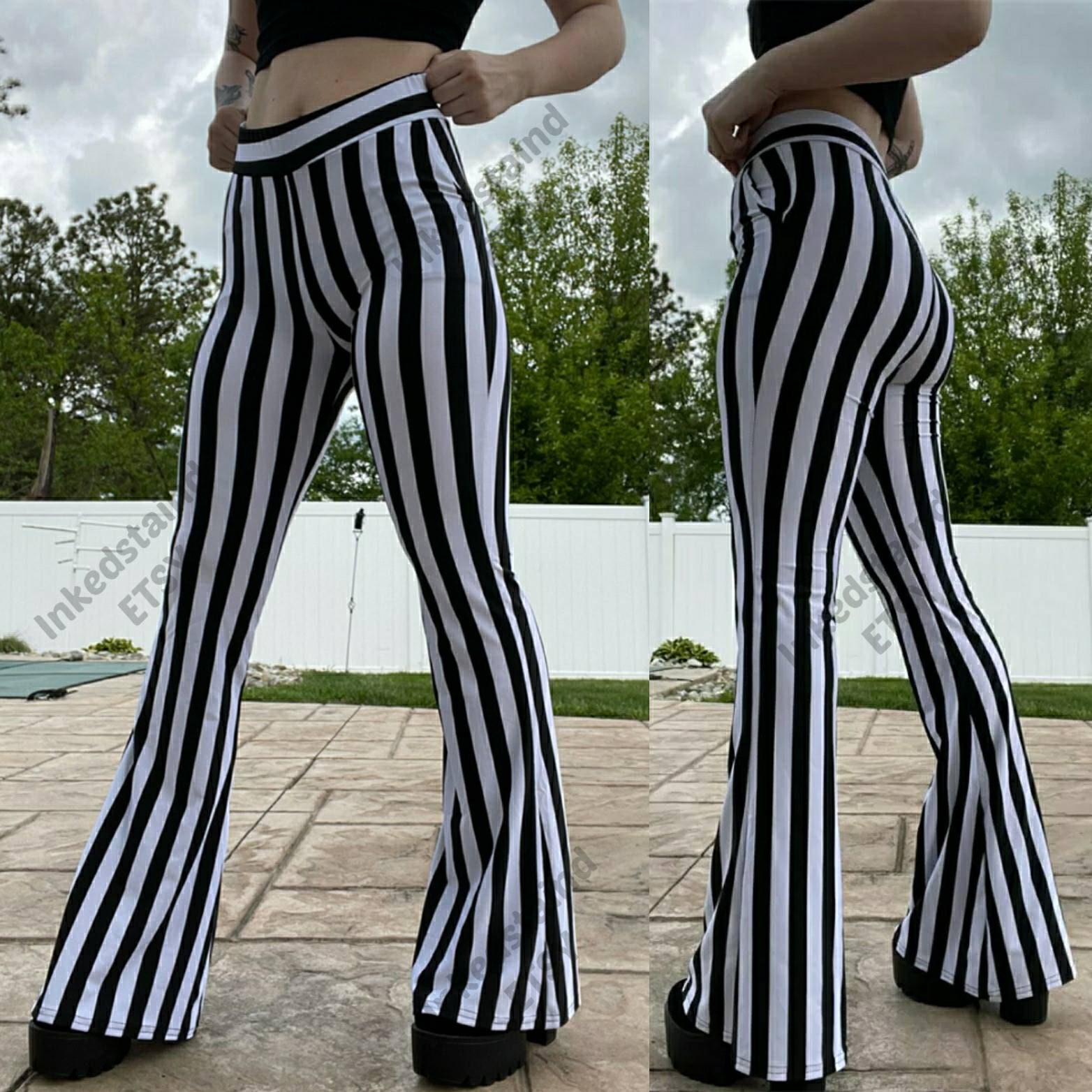 Buy QUIRKY AND STRIPES BLACK TROUSERS for Women Online in India