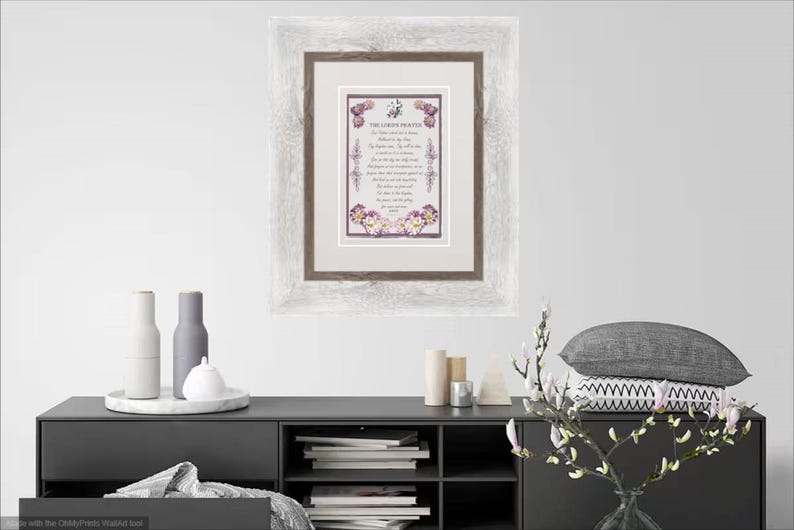 The Lords Prayer Card, Traditional Doxology - Floral Mauve Background ...