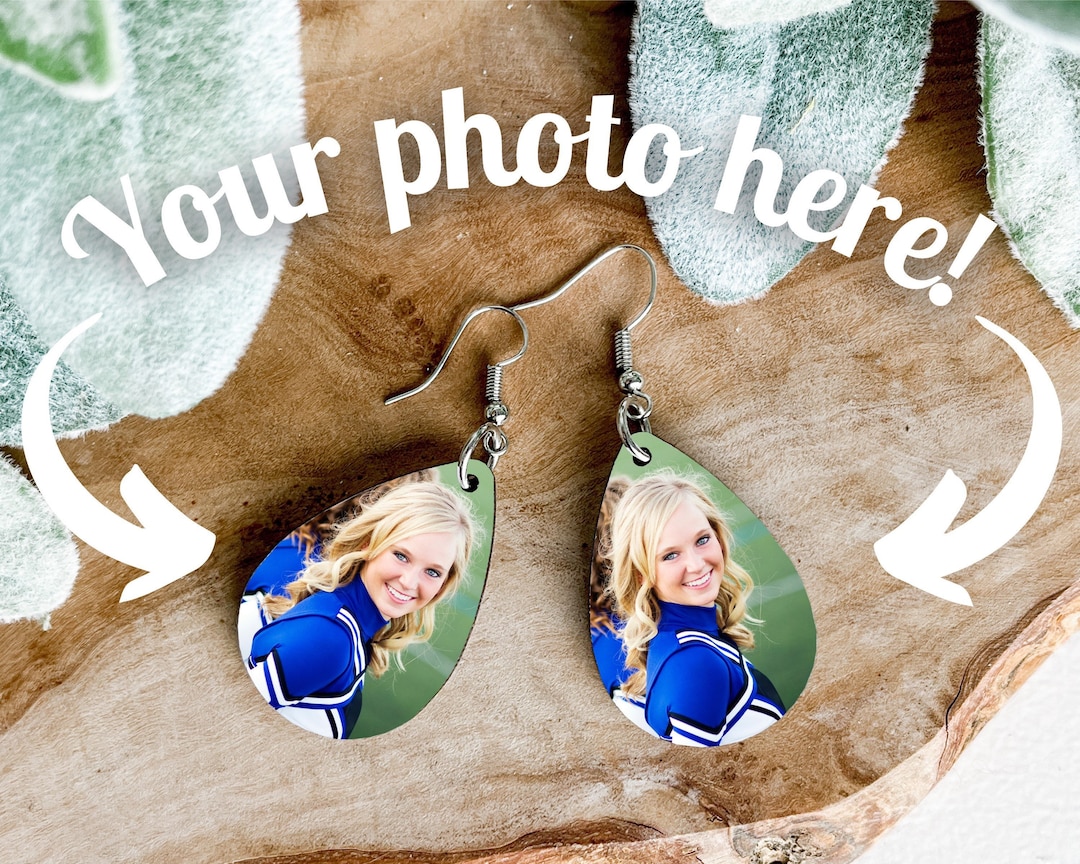 Personalized Photo Earrings, Cheer Mom Earrings, Dance Mom Earrings