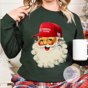 Trump Christmas shirt, trump Christmas gift, trump shirt, MAGA Santa shirt, Donald trump santa, maga shirt, Christmas Sweatshirt