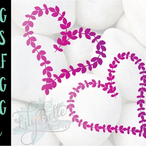 Leaf Hearts SVG | Cricut cutfile | Silhouette | DXF | PNG | Valentines | Leaves | Heart | Love | Heart Shape | Hand drawn | Clip Art