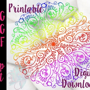 Cazzo Off Damn It Mandala Mature zetangle / SVG / PNG / Cricut / Silhouette / Waterslide / Sublimation