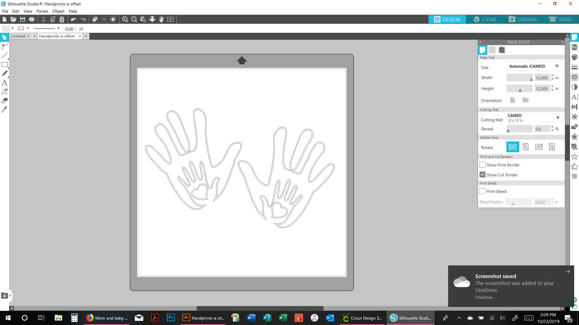 Mom and Baby Handprints With Offset! SVG Digital Download for Cricut ...