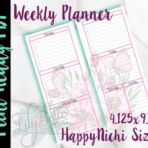 Weekly Planner Download - Happynichi Sized With a Pink Butterflies ...