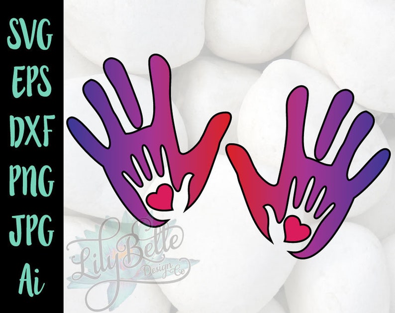 Download Mom and baby handprints with offset SVG digital download for | Etsy