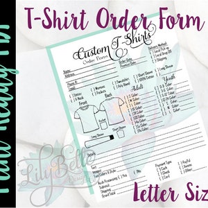 Custom T-Shirt Print Ready Order Form in PDF & JPG Style 2