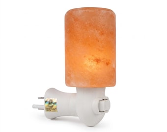 Himalayan Salt Night Light, Natural Pink Lamp, Bedroom Hallway Plug-in (Cylinder)