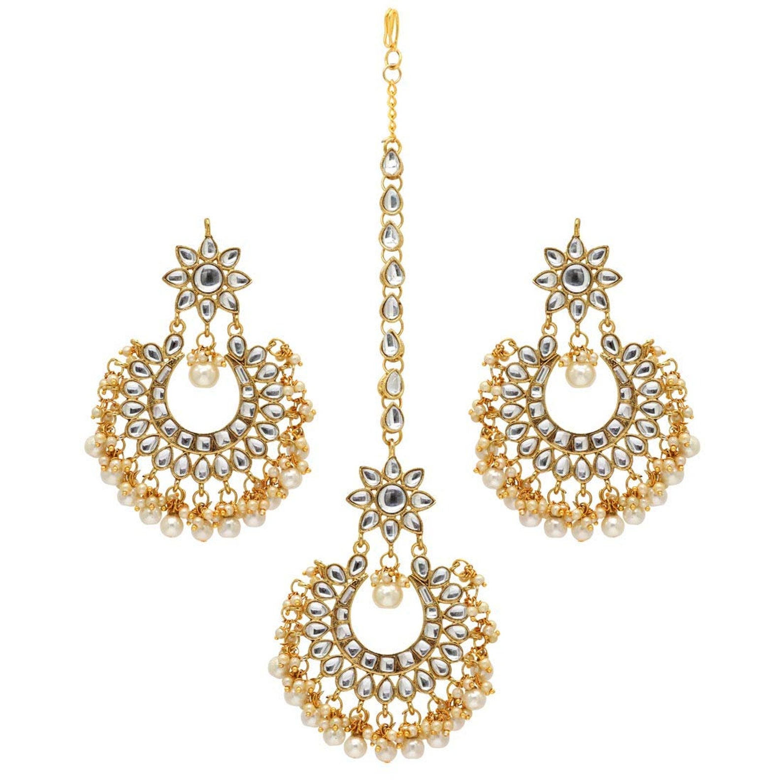 Kundan Tikka Headpiece Kundan Tikka Head chain Festival Etsy