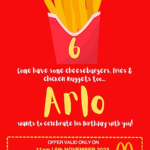 McDonalds Party Invite