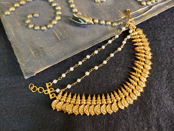 Indian Ear Chain Gold Coin Ear Chain 