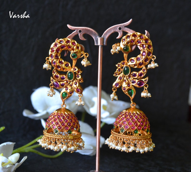 Jhumka Earrings Indian Earrings South Indian Earrings - Etsy