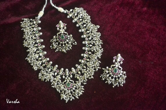 Guttapusalu Necklace Oxidized Indian 