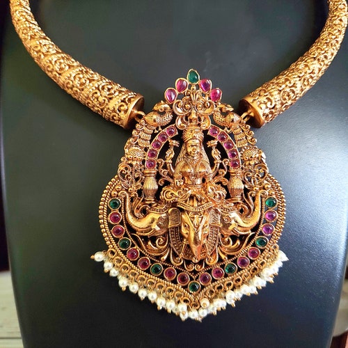 Temple Jewelry Indian Gold Necklace 