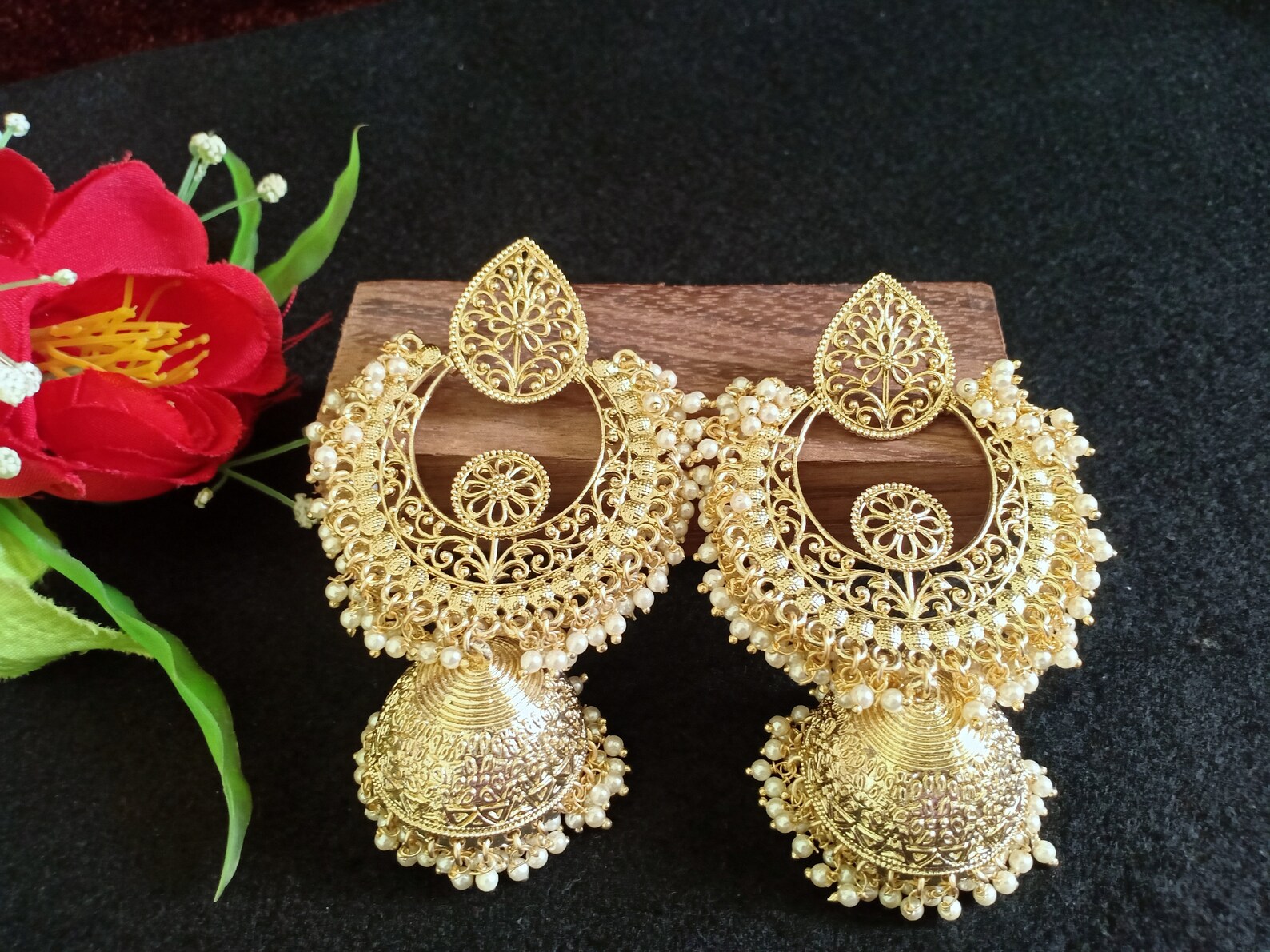 Jhumka Earrings Chandbali Indian Jhumka Indian Earrings Etsy