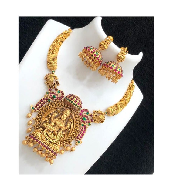Temple Jewelry Indian Gold Necklace 