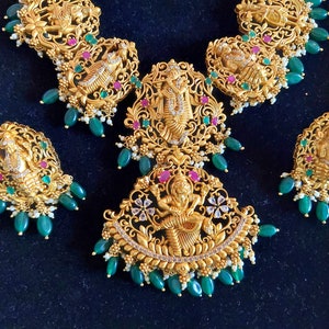 Dasavatharam Necklace Temple South Indian One Gram Gold Bridal - Etsy