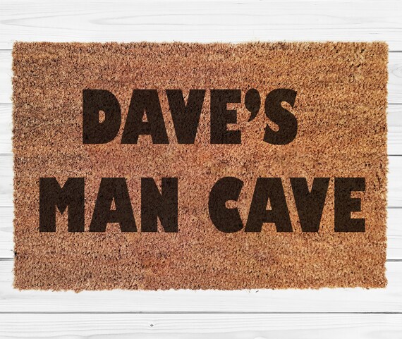Personalised Man Cave Welcome Mat Personalised Door Mat Etsy