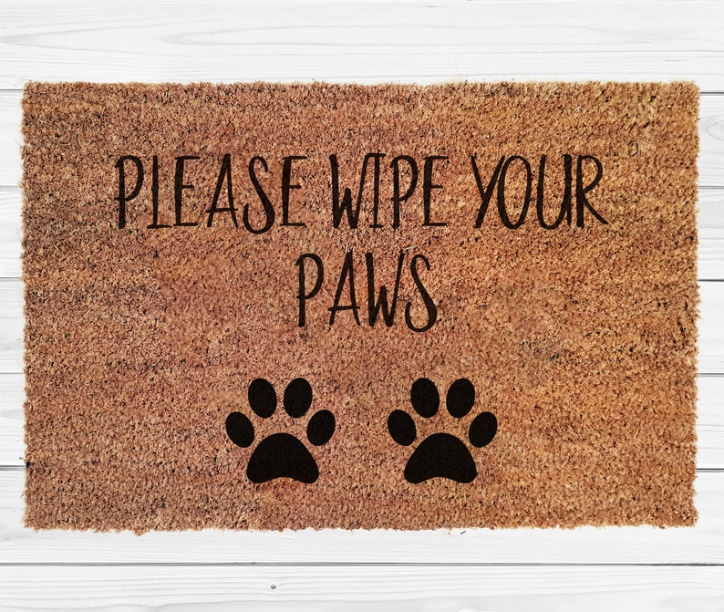 Cute Pet Dog Or Cat Welcome Mat Home Accessories Pet Door Etsy