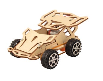 Kit fai da te per auto da corsa elettrica per set di costruzioni scientifiche STEM per bambini