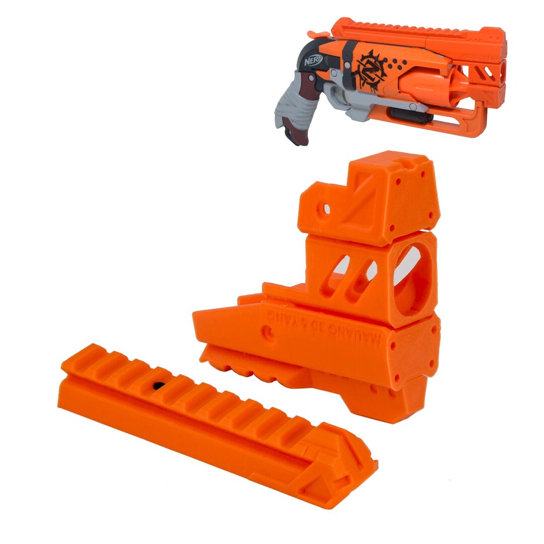 Maliang Extended Snub Magnum Barrel Rail 3D Printed for Nerf Hammershot ...