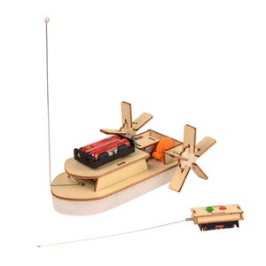 DIY Paddlewheel Boat Kit: Radio Controlled for STEM Building Set