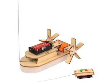STEM Paddlewheel Boat Radio Controlled Educational DIY Assembly Kit Science Building Set Gifts for Kids