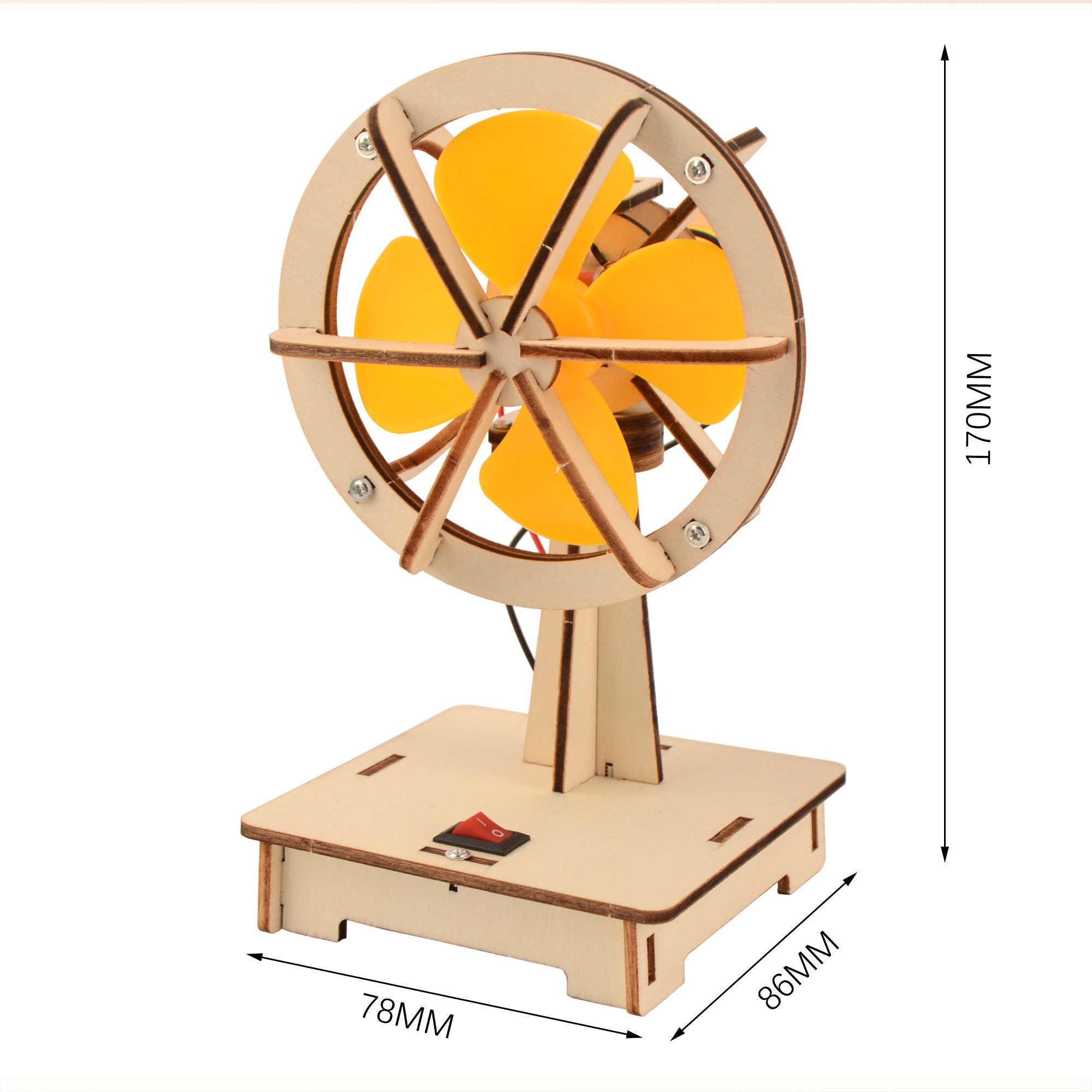 Kit De Montage Ventilateur électrique En Bois - Jouet éducatif Scientifique - Expérimentation Mécanique Dès 7 Ans - Cadeau Créatif