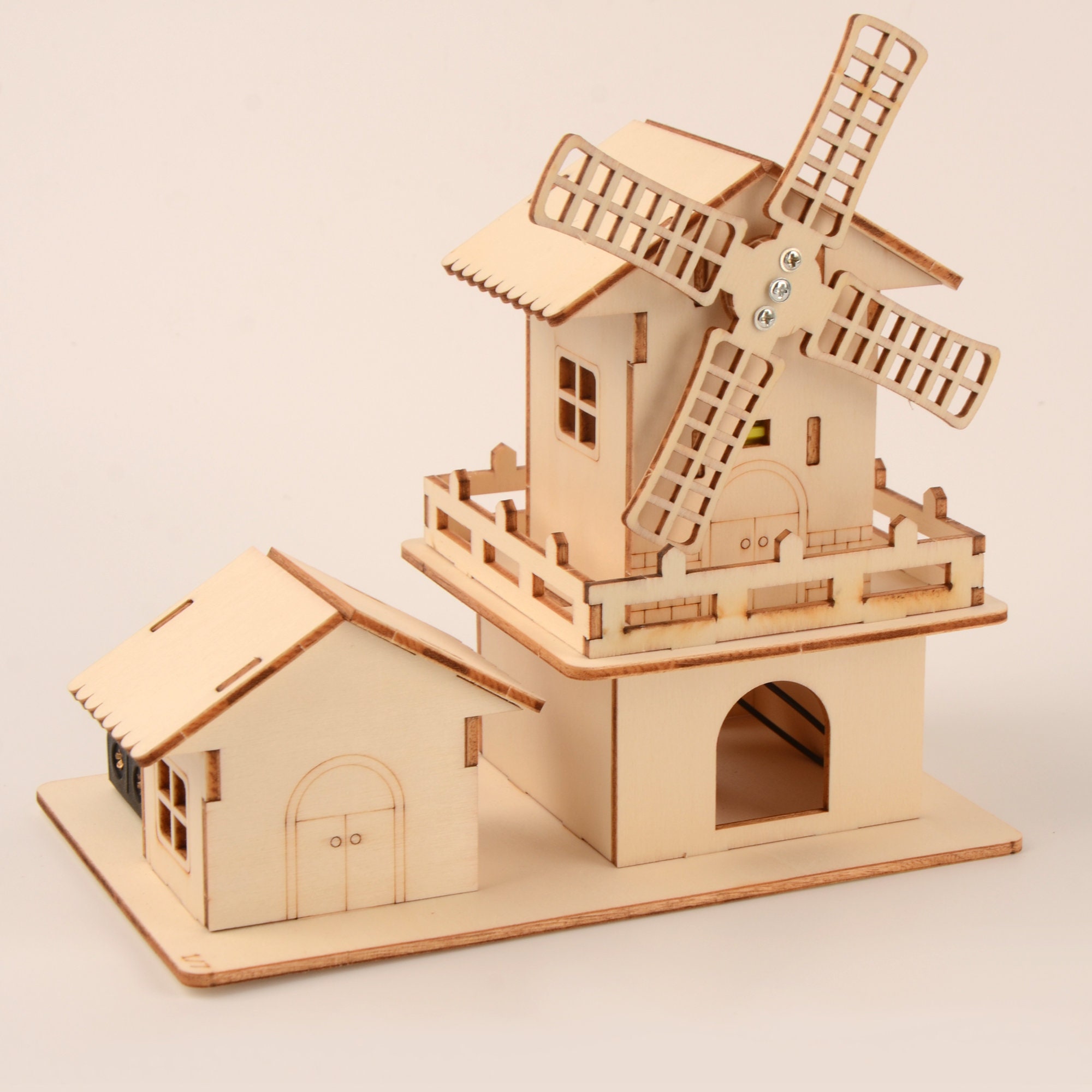 Moulin à Vent Solaire éducatif – Jouet Enfant – Modèle Qui Tourne Avec La Lumière – Décoration De Table – Environ 26,7 X 11 X 12,5 Cm