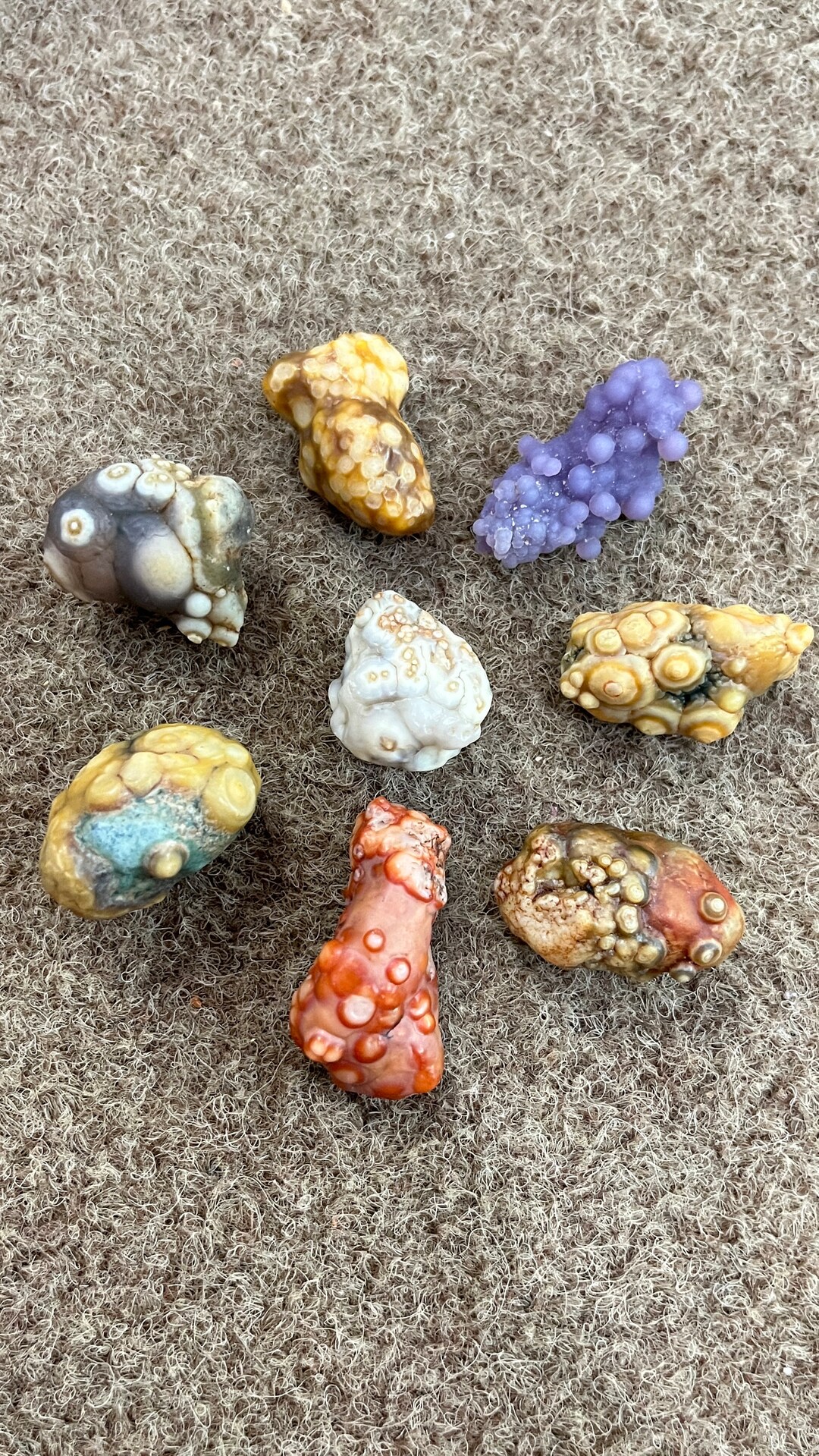 A Set Size: 2.2-3.5cm Natural Gobi Fish Roe Agate No Polished No Hole ...