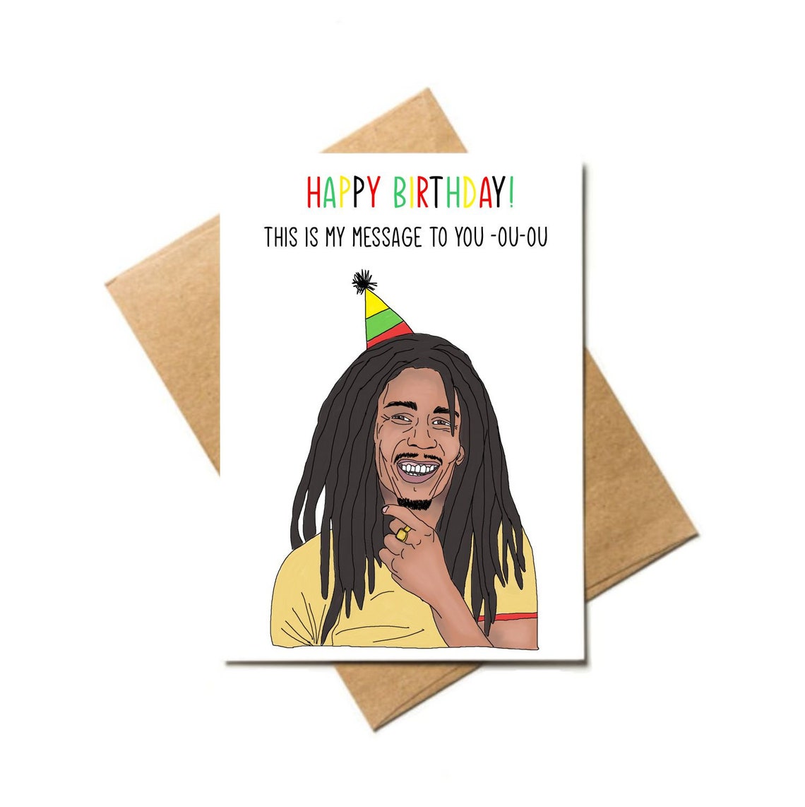 bob-marley-reggae-legend-birthday-card-with-decal-sticker-etsy