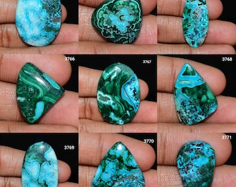 Attractive Malachite Chrysocolla Cabochon, Natural Malachite Chrysocolla Gemstone, Malachite Chrysocolla Jewelry, Smooth Polish Cabochon,