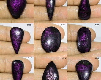 Cabujón de purpurita alucinante, piedra preciosa purpurita natural, joyería de uso de purpurita, piedra purpurita, cabujón de purpurita polaca lisa