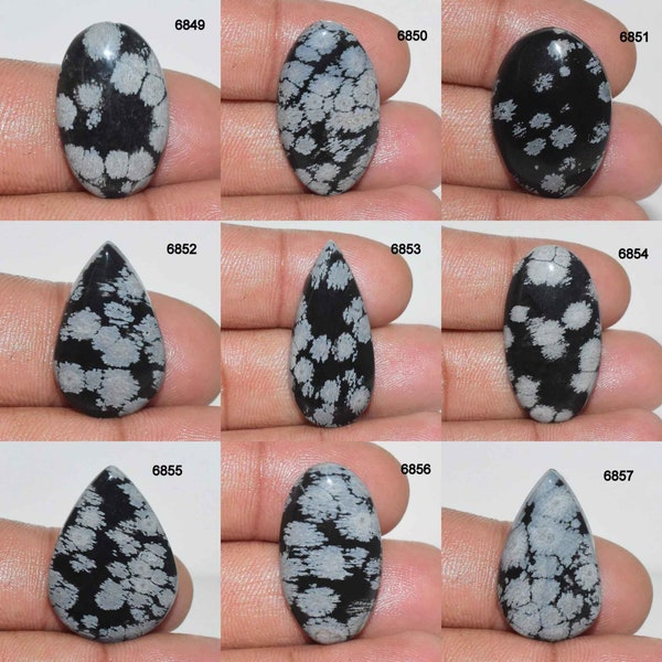 Genuine Snowflake Obsidian Cabochon, Snowflake Obsidian Gemstone, Snowflake Obsidian, Jewelry Making Snowflake Obsidian, Wholesale Price