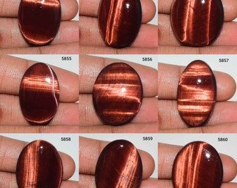 Natural Red Tiger Eye Gemstone -  Red Tiger Eye Cabochon - Red Tiger Eye Jewelry - Tiger Eye Stone - Red Tiger Eye, In Low Price Cabochon,