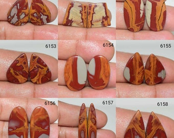 Attractive Matched Pair Noreena Jasper Gemstone, Noreena Jasper Cabochon Pair, Noreena Jasper Earrings, Multi Jewelry Making Noreena Jasper,
