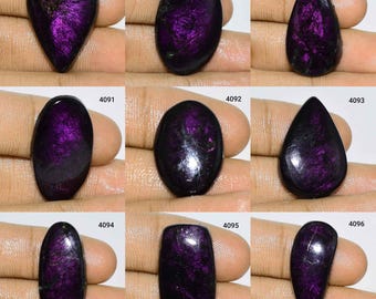Piedra preciosa purpurita natural, cabujón de purpurita, uso de purpurita para joyería, piedra purpurita, collar de purpurita, cabujón a bajo precio,