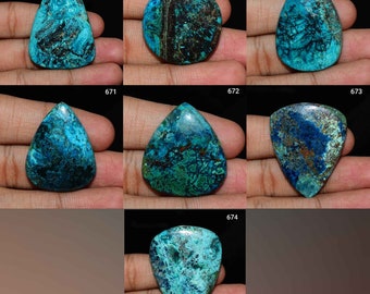 Bellissimo Cabochon Shattuckite, Gemma Shattuckite Naturale, Cabochon a forma di pera Shattuckite sciolta, Multi gioielli che fanno pietra Shattuckite,