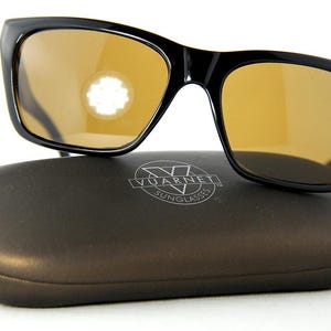 New Vintage 1980's Iconic Vuarnet 006 Black Cat eye Sunglasses with PX2000 Brown Glass mineral lens - Made in France