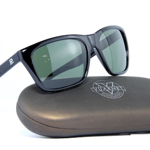 Iconic Vintage 1980's Vuarnet 006 Black Cat eye Sunglasses PX3000 Green Glass Mineral lens - Made in France - Men Women