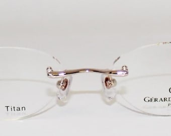 Gerard Pasquier GP 317 Gold Plated Titanium Eyeglasses Rimless Frame Red Arms France Handmade