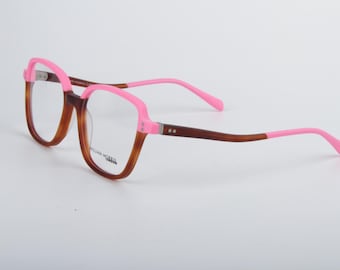 William Morris LN50218 Brown & Pink Square Women Eyeglasses Optical Frames