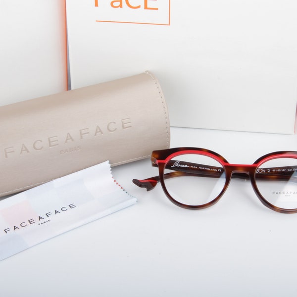 Rare FACE A FACE BOCCA 1920’s Brown Women's Cat Eye Eyeglasses Optical Frames