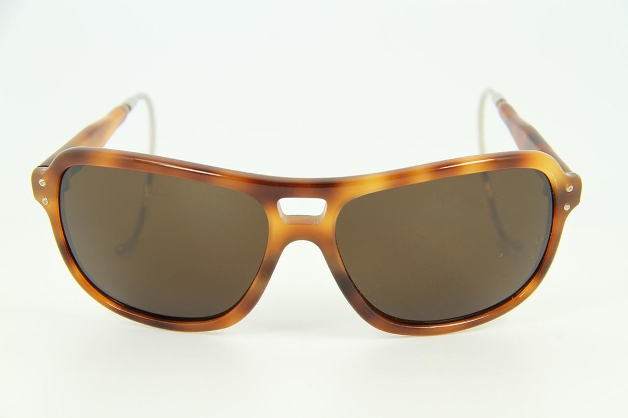 Vintage Vuarnet Sonnenbrille 003 Tabak Braun Kabel Haken PX5000 Braune Linse