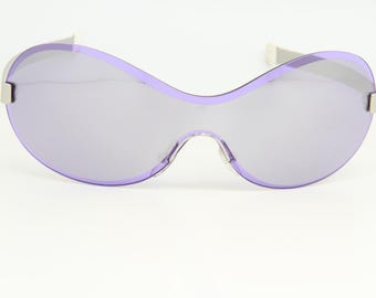 Courreges Paris AC 007 AY Steel Metal Women Sunglasses PC Purple Lens Made In Italy 20-9