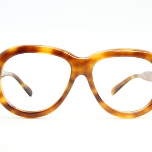 Vintage POUILLOUX Light Tortoise Brown Acetate Eyeglasses Optical Frame