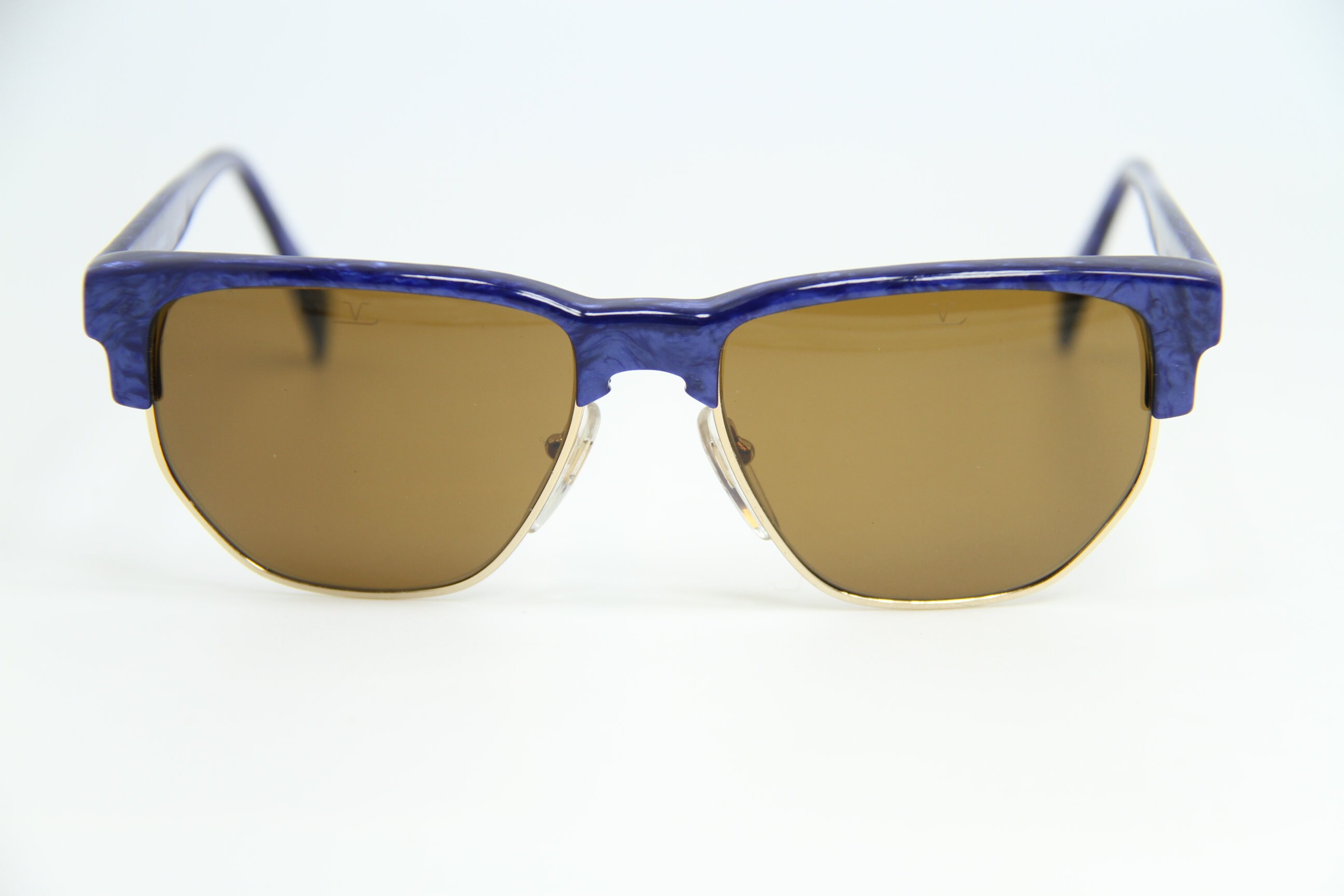 Rare Vintage Vuarnet 438 Blue Sunglasses PX2000 Brown Lens