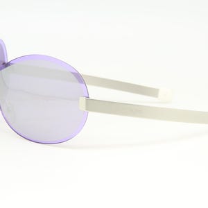 Courreges Paris AC 007 AY Steel Metal Women Sunglasses PC Purple Lens Made In Italy 20-9 image 4