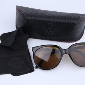 Rare Vintage VUARNET 002 Black Sunglasses PX2000 Brown lens ORIGINAL ACCESSORIES