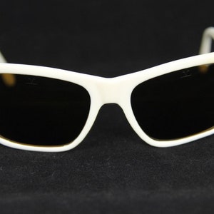 Vintage 1980&#39;s Vuarnet 006 White Sunglasses PX2000 Mineral Brown lens