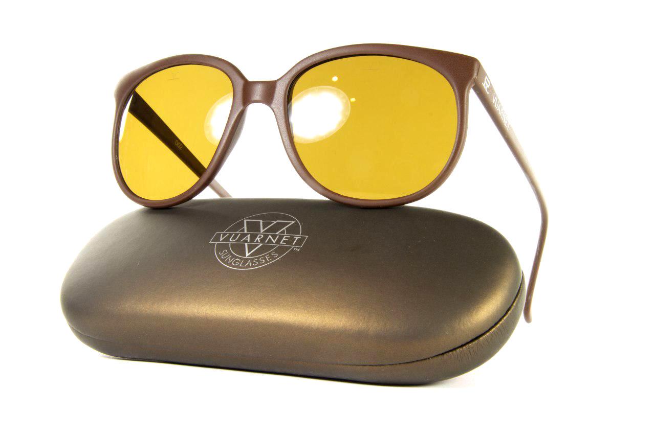 VAURNET VINTAGE Cat-Eye Sunglasses with Yellow Lenses — Unisex French Fashion Vuarnet BELVEDERE 14 Amber - Sunglasses main image 4